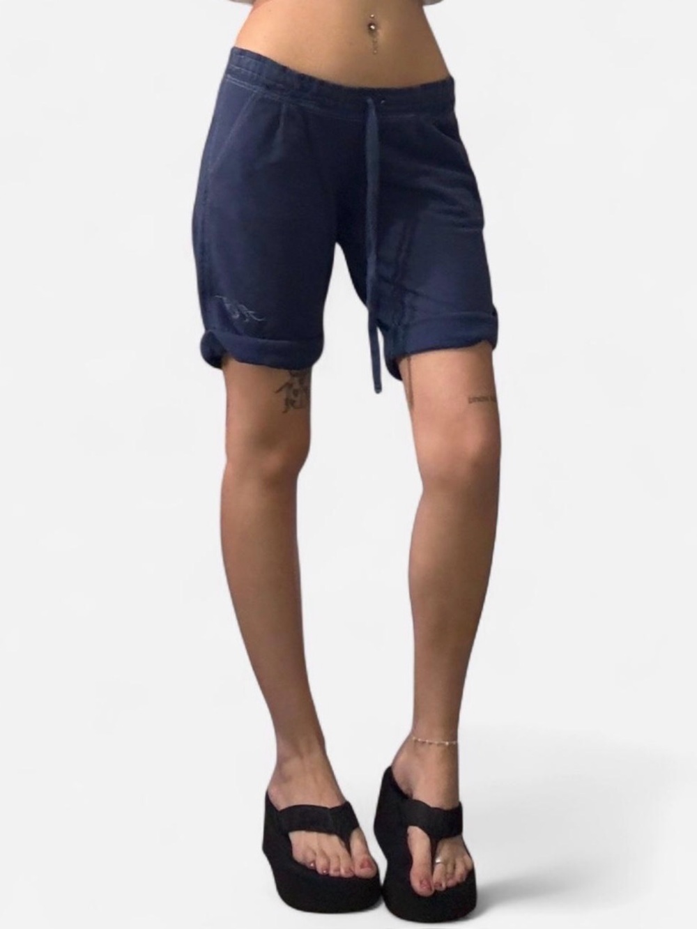 Y2K Abercrombie & Fitch Navy Drawstring Casual Shorts